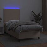 vidaXL Sommier à lattes de lit avec matelas et LED Cappuccino 90x200cm