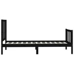 vidaXL Cadre de lit sans matelas noir 100x200 cm bois massif