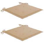 vidaXL Chaises de jardin avec coussins lot de 2 Acacia solide et acier