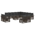 vidaXL Ensemble de canapé de jardin 14 Pièces Gris et Gris foncé