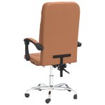 Chaise fauteuil siège pivotante de inclinable de bureau informatique étude similicuir brun 02_0024257
