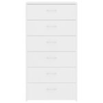 vidaXL Buffet avec 6 tiroirs Blanc 50x34x96 cm Bois d'ingénierie
