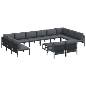 vidaXL Ensemble de canapé de jardin Anthracite Acier