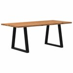 vidaXL Table à manger marron clair bois de chêne massif rectangulaire