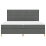vidaXL Lit à sommier avec matelas gris foncé 200x200 cm en tissu