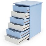 Caisson de bureau meuble en bois enfant 66 cm bleu et blanc 08_0000393