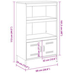 vidaXL Buffet haut anthracite 68x39x113 cm acier