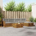 vidaXL Ensemble de canapés d'extérieur 6 pc Gris Naturel et Clair