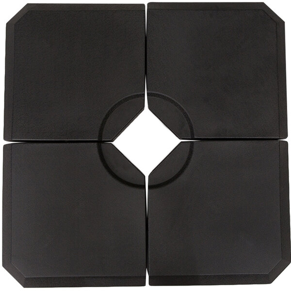 Pied de parasol lot de 4 dalles pour parasol à lester dim. tot. 100L x 100l x 9 5H cm HDPE noir