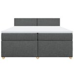vidaXL Sommier à lattes de lit avec matelas Gris foncé 200x200cm Tissu
