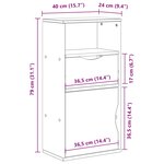 vidaXL Armoire latérale tiroir ODDA blanc 40x24x79 cm bois massif pin