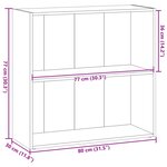 vidaXL Bibliothèque sonoma gris 80x30x77 cm bois d'ingénierie