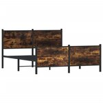 vidaXL Cadre de lit en métal sans matelas chêne fumé 150x200 cm