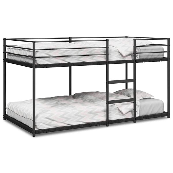 VidaXL Lit superposé sans matelas noir 100x190 cm acier