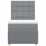 vidaXL Sommier à lattes de lit avec matelas Gris clair 90x200 cm Tissu