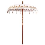Parasol balinais Crème 180-190 cm Coton  bois massif