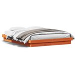 vidaXL Cadre de lit à LED sans matelas 150x200 cm bois massif