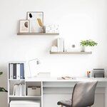 vidaXL Étagères murales flottantes 2 Pièces Chêne 80x23 5x3 8 cm MDF