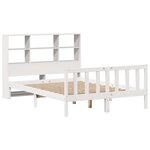 vidaXL Lit bibliothèque sans matelas blanc 140x190 cm bois pin massif