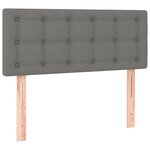 vidaXL Sommier à lattes de lit matelas LED gris foncé 120x190 cm tissu