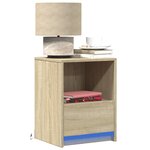 vidaXL Armoire de chevet avec lumières LED chêne sonoma