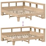 vidaXL Lit bibliothèque sans matelas 160x200 cm bois massif de pin