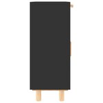 vidaXL Buffet Noir 60x30x75 cm Bois de pin massif et rotin naturel