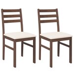 vidaXL Chaises à manger coussins 2 Pièces marron bois massif caoutchouc