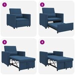 vidaXL Canapé Lit Simple Bleu 90 x 165 x 87 cm tissu