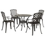 vidaXL Ensemble manger de jardin 5 Pièces bronze aluminium coulé