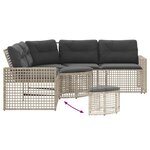 vidaXL Canapé de jardin et coussins et repose-pied en forme de L rotin