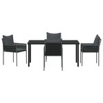 vidaXL Ensemble de salle à manger pour jardin 5 Pièces Noir Poly rotin