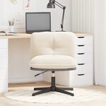 vidaXL Chaise pivotante de bureau crème bouclé comme de la laine tissu