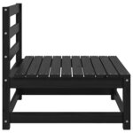 vidaXL Canapé central de jardin noir bois de pin massif