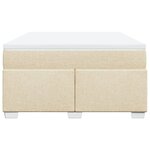 vidaXL Sommier à lattes de lit avec matelas Crème 140x190 cm Tissu