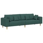 vidaXL Canapé avec coussin Vert foncé 250 x 77 x 76 cm tissu