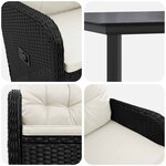 vidaXL Ensemble de Tables Basses avec coussin avec oreiller 7 Pièces