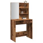 vidaXL Coiffeuse avec miroir vieux bois 74 5x40x141 cm