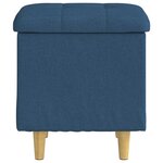 vidaXL Pouf de rangement avec coussin Bleu 40 x 40 x 45 cm tissu