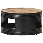 vidaXL Table basse Noir 68x68x36 cm Bois de récupération massif