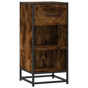 vidaXL Buffet chêne fumé 35 5x35x76 cm bois d'ingénierie et métal