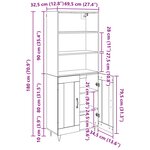 vidaXL Haut Armoire Chêne artisanal 69 5 x 34 x 180 cm