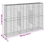 vidaXL Panier gabion avec couvercle 300x50x200 cm fer galvanisé