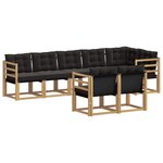 vidaXL Ensemble de canapés d'extérieur 8 pc Blanc et noir