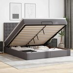 vidaXL Cadre de lit ottoman avec matelas gris 180x200 cm similicuir