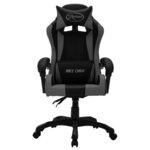 vidaXL Fauteuil de jeux vidéo avec LED RVB Gris et noir Similicuir