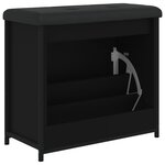 vidaXL Banc à chaussures avec tiroir rabattable noir 62x32x56 cm