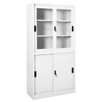vidaXL Armoire de bureau et porte coulissante Blanc 90x40x180 cm Acier