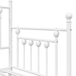 vidaXL Cadre de lit de jour avec tête de lit Blanc 75 x 190 cm Acier