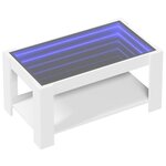 vidaXL Table basse avec LED blanc 93x53x45 cm bois d'ingénierie
